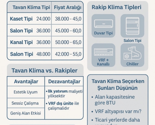 Tavan Klima Fiyatları ve Rakipleri